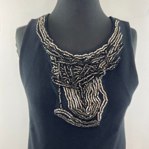 ANTHROPOLOGIE DOLAN Left Coast Collection Bead Neck Rib Tank Top Size M Medium - Picture 3 of 9